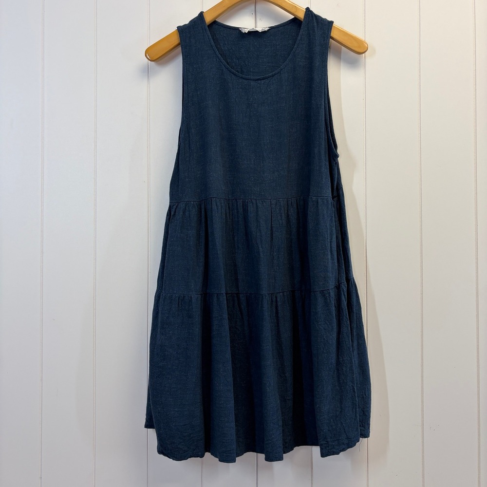 Double Zero Cottage Tiered Babydoll Dress Women Size L Boho Chic Lagenlook Chic